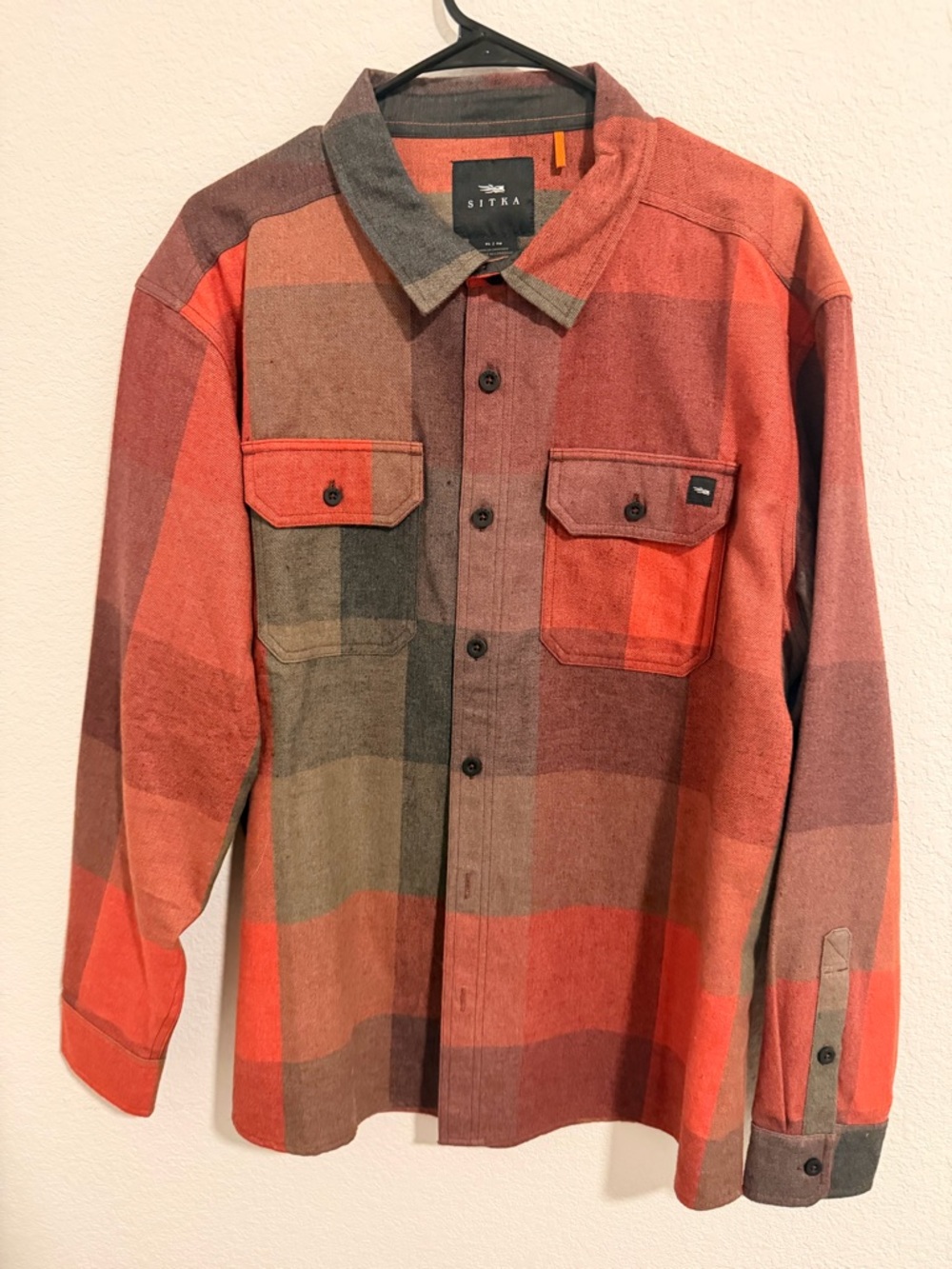 Sitka Orange Plaid Lightweight Shirt Jacket